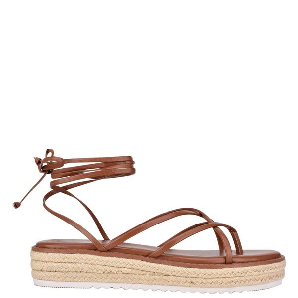 Nine West Candid Ankle Wrap Espadrille Brown Heeled Sandals | South Africa 36A02-4Q90